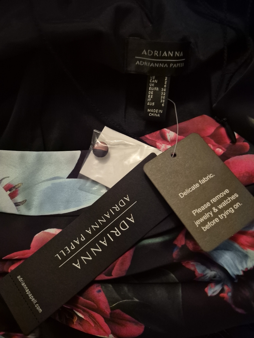NWT Adrianna Papell Black Floral Mermaid Gown with Halter Neckline 2 - Picture 14 of 14